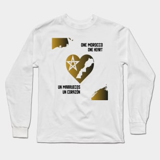 one morocco one heart Proud Morocco Flag Gift Moroccan Lovers For Men's Women's Long Sleeve T-Shirt